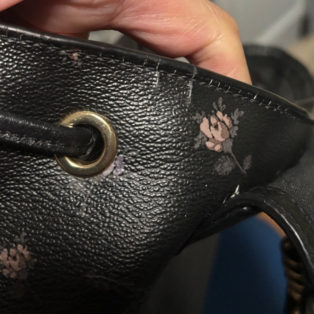 Coach Black Dalmatian Print Leather Backpack - Picture 13 of 15